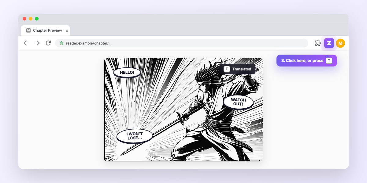 Translate manga in your browser